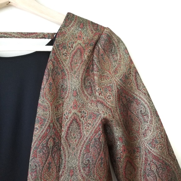 NWT Express Metallic Brocade Jacquard Dress - Picture 6 of 7